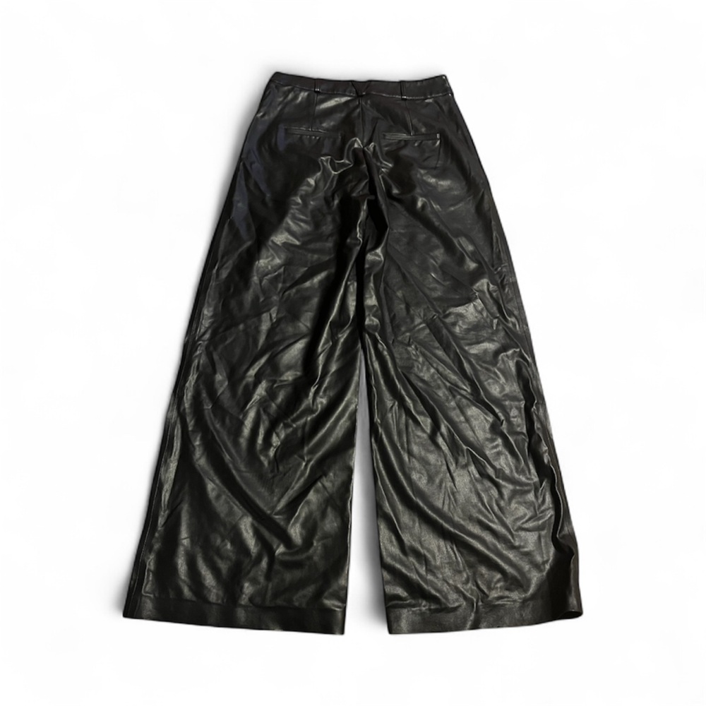 Veronica Beard Rennert Faux Vegan Leather Wide Pants Size 10 - Picture 4 of 10